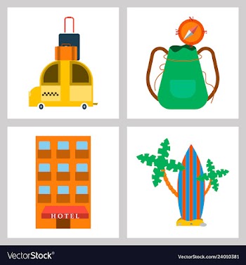 Tourism icon set included icons as tourist guide vector image