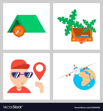 Tourism icon set included icons as tourist guide vector image