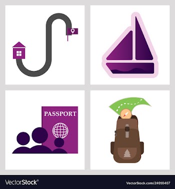 Tourism icon set included icons as tourist guide vector image