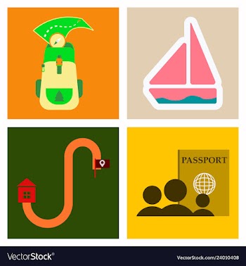 Tourism icon set included icons as tourist guide vector image