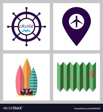 Tourism icon set included icons as tourist guide vector image