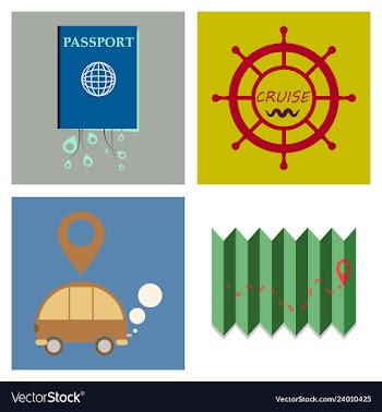 Tourism icon set included icons as tourist guide vector image