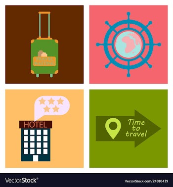 Tourism icon set included icons as tourist guide vector image