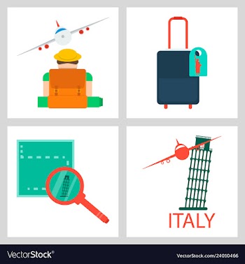 Tourism icon set included icons as tourist guide vector image