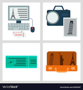 Tourism icon set included icons as tourist guide vector image