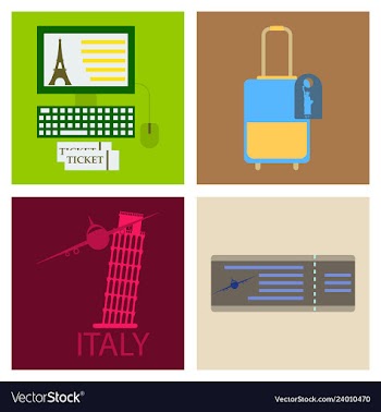 Tourism icon set included icons as tourist guide vector image