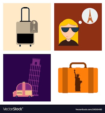 Tourism icon set included icons as tourist guide vector image