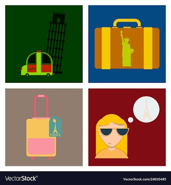 Tourism icon set included icons as tourist guide vector image