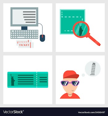 Tourism icon set included icons as tourist guide vector image