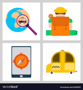 Tourism icon set included icons as tourist guide vector image