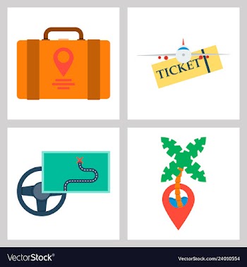 Tourism icon set included icons as tourist guide vector image