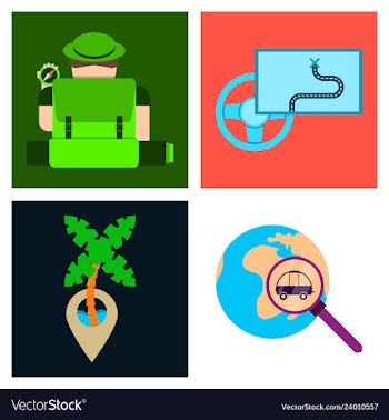 Tourism icon set included icons as tourist guide vector image