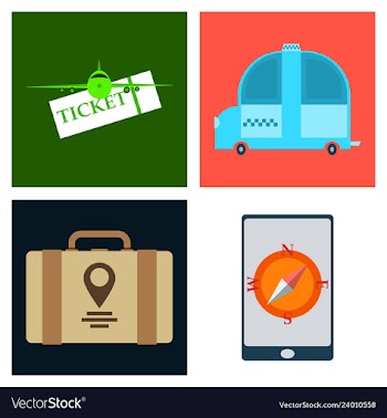 Tourism icon set included icons as tourist guide vector image
