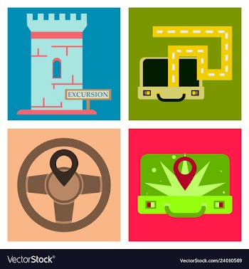 Tourism icon set included icons as tourist guide vector image