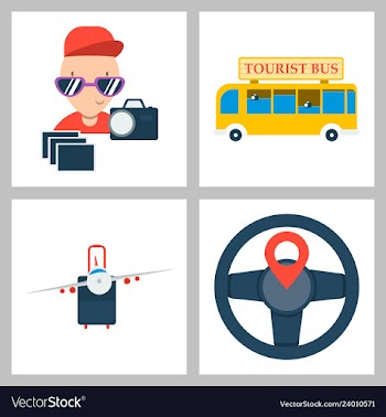 Tourism icon set included icons as tourist guide vector image