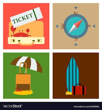 Tourism icon set included icons as tourist guide vector image