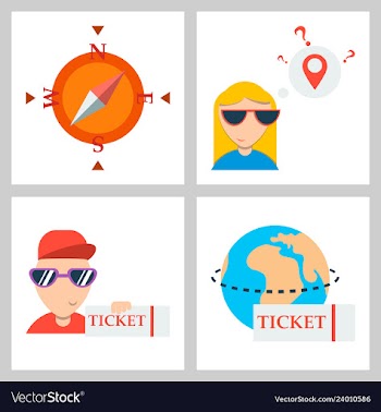Tourism icon set included icons as tourist guide vector image