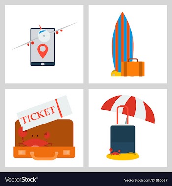 Tourism icon set included icons as tourist guide vector image