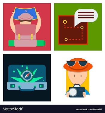 Tourism icon set included icons as tourist guide vector image