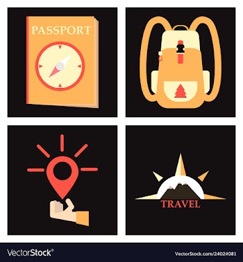 Tourism icon set included icons as tourist guide vector image
