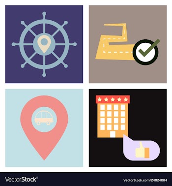 Tourism icon set included icons as tourist guide vector image