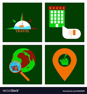 Tourism icon set included icons as tourist guide vector image