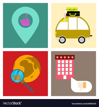 Tourism icon set included icons as tourist guide vector image