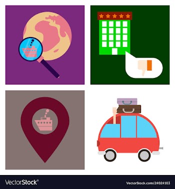 Tourism icon set included icons as tourist guide vector image