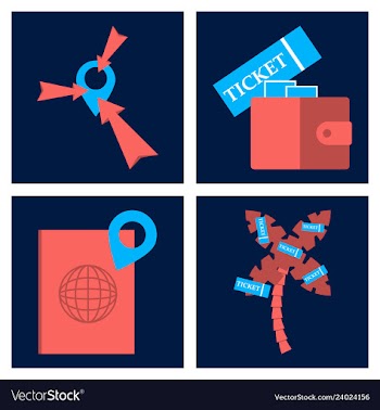 Tourism icon set included icons as tourist guide vector image