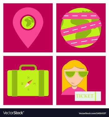 Tourism icon set included icons as tourist guide vector image