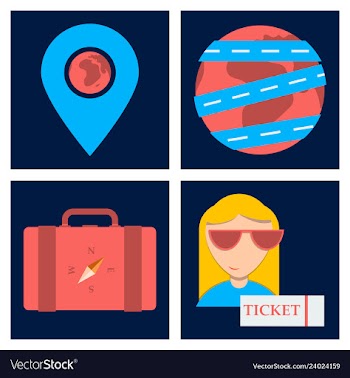 Tourism icon set included icons as tourist guide vector image
