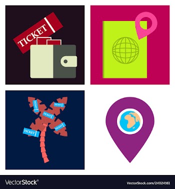 Tourism icon set included icons as tourist guide vector image