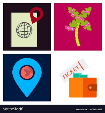Tourism icon set included icons as tourist guide vector image