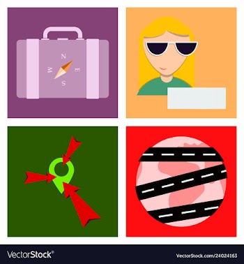 Tourism icon set included icons as tourist guide vector image