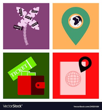Tourism icon set included icons as tourist guide vector image