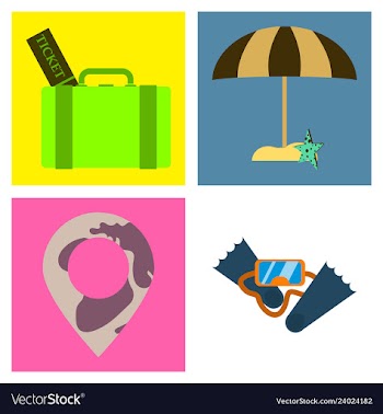 Tourism icon set included icons as tourist guide vector image
