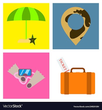 Tourism icon set included icons as tourist guide vector image