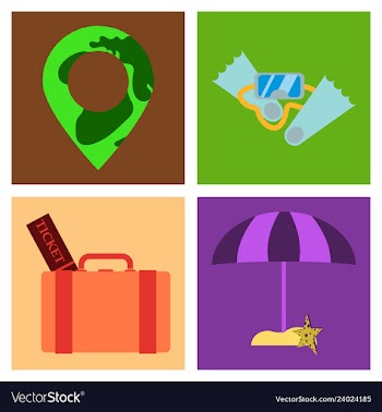 Tourism icon set included icons as tourist guide vector image