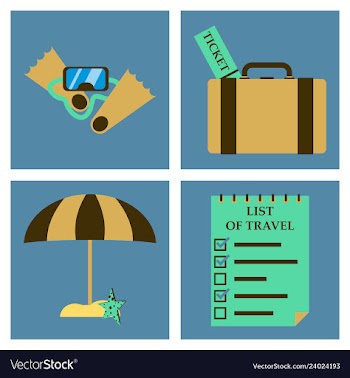 Tourism icon set included icons as tourist guide vector image
