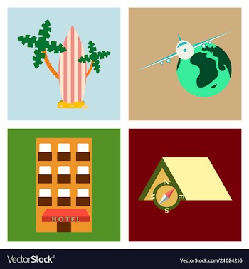 Tourism icon set included icons as tourist guide vector image