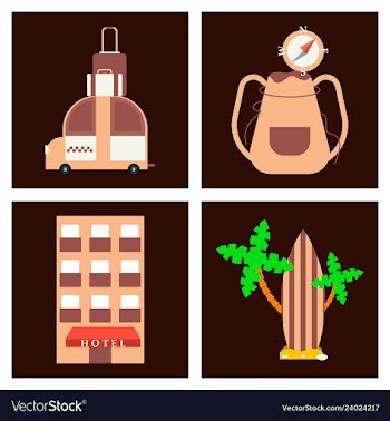 Tourism icon set included icons as tourist guide vector image