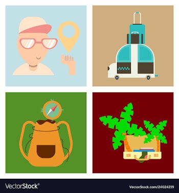 Tourism icon set included icons as tourist guide vector image