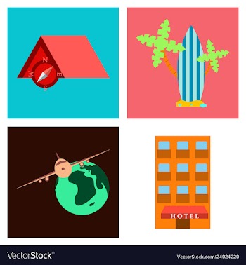 Tourism icon set included icons as tourist guide vector image
