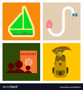 Tourism icon set included icons as tourist guide vector image