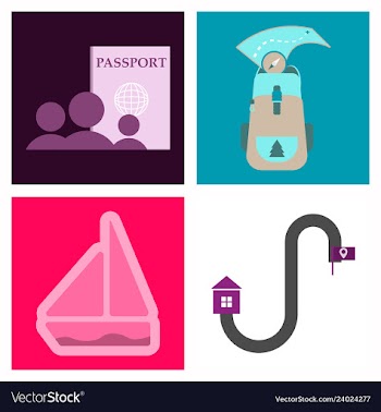 Tourism icon set included icons as tourist guide vector image