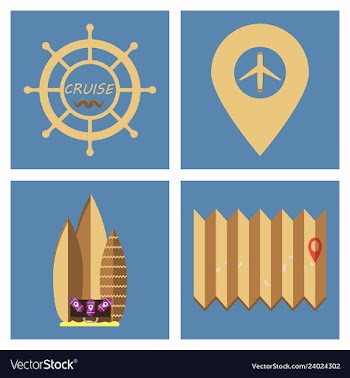 Tourism icon set included icons as tourist guide vector image