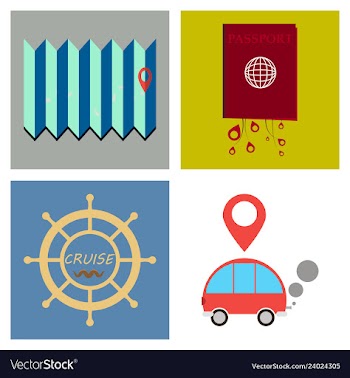 Tourism icon set included icons as tourist guide vector image