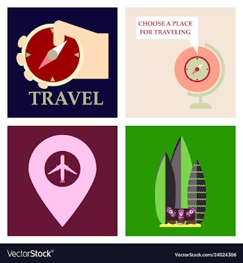 Tourism icon set included icons as tourist guide vector image
