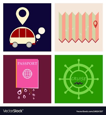 Tourism icon set included icons as tourist guide vector image