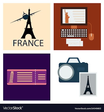 Tourism icon set included icons as tourist guide vector image